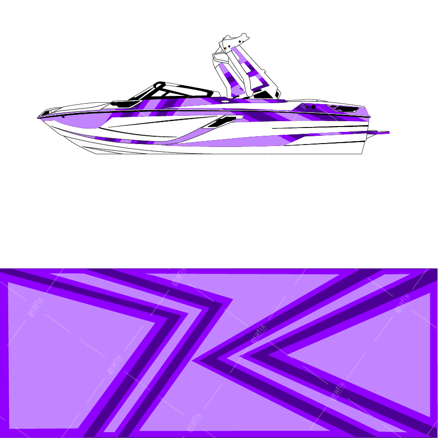 Ski Boat Vector Graphic 004