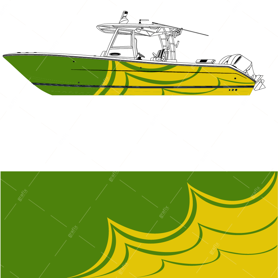 Center Console Boat Vector Graphic 005
