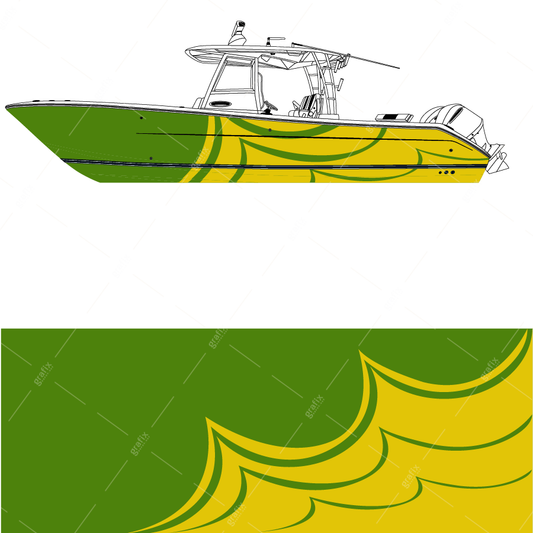 Center Console Boat Vector Graphic 005
