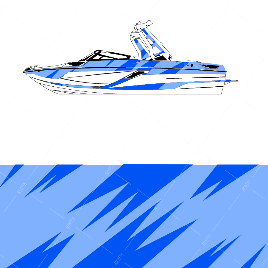 Ski Boat Vector Graphic 005