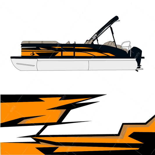 Pontoon Boat Vector Graphic 005