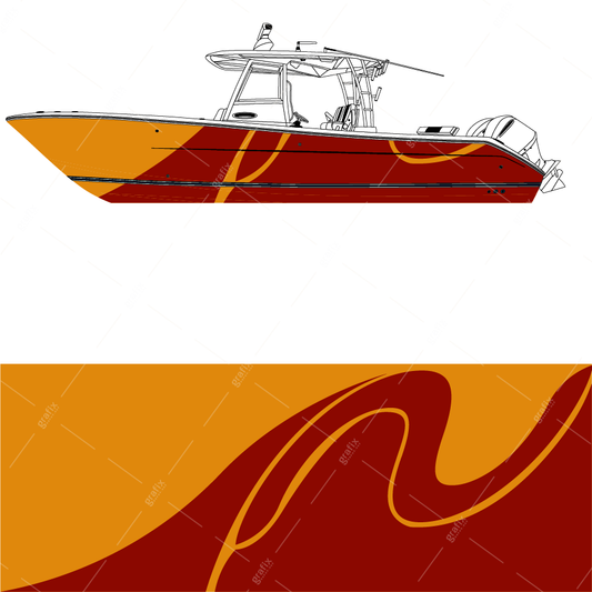 Center Console Boat Vector Graphic 006