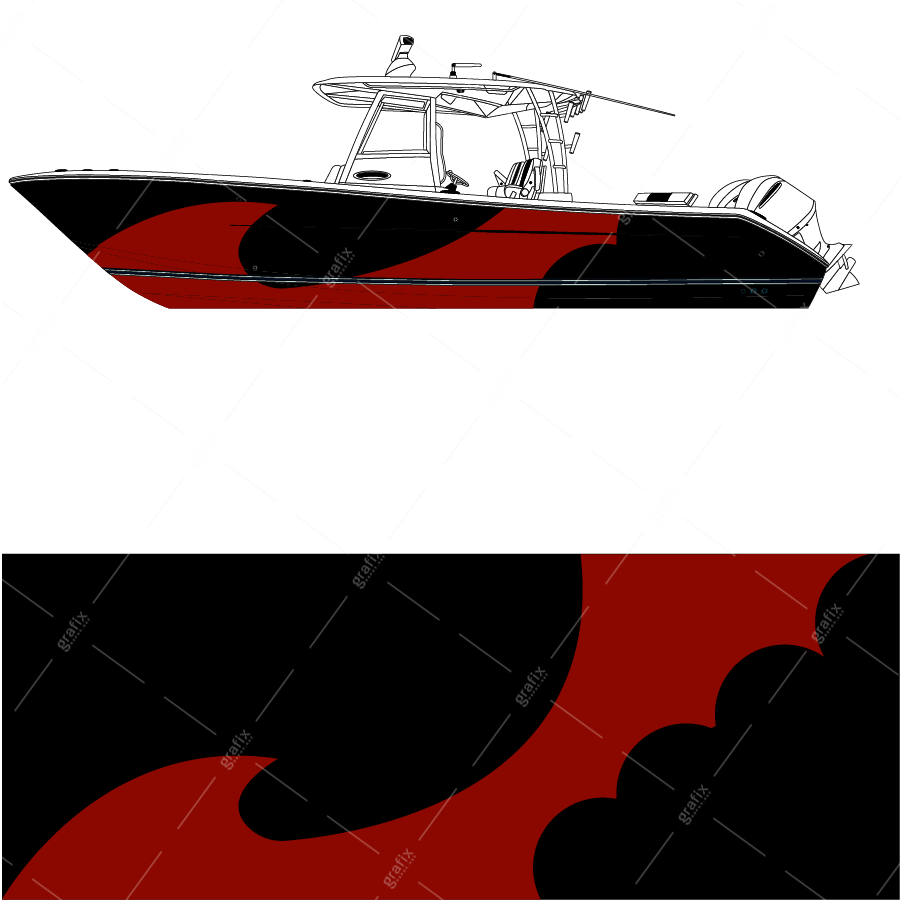 Center Console Boat Vector Graphic 007