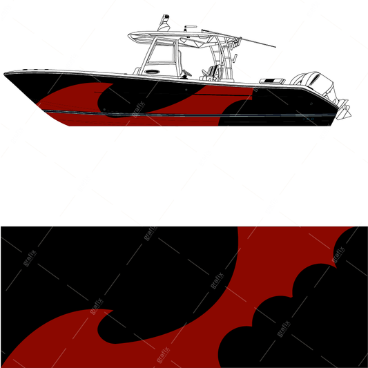 Center Console Boat Vector Graphic 007