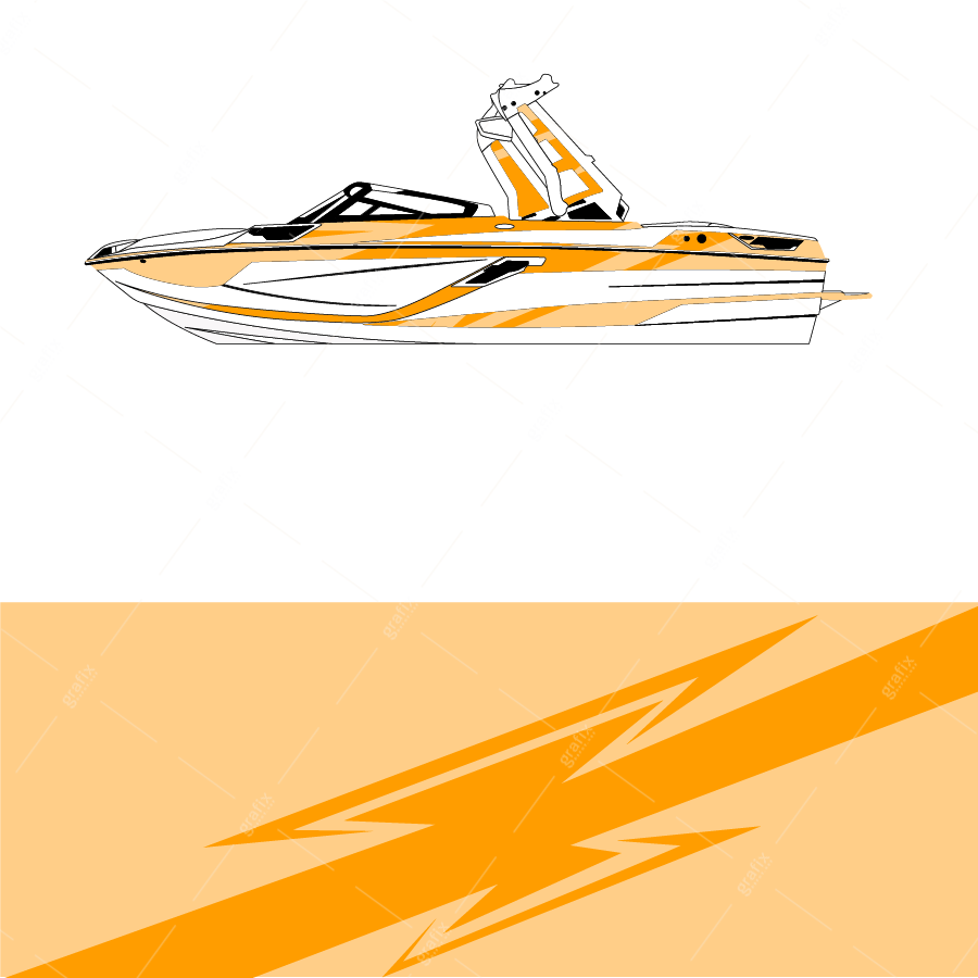 Ski Boat Vector Graphic 007