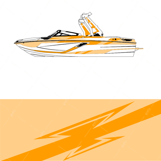 Ski Boat Vector Graphic 007