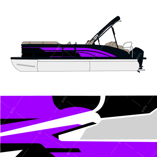 Pontoon Boat Vector Graphic 007