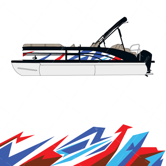 Pontoon Boat Vector Graphic 008