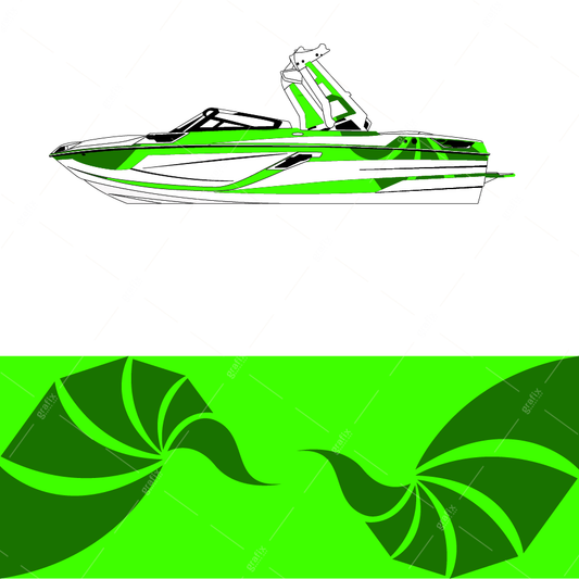 Ski Boat Vector Graphic 008
