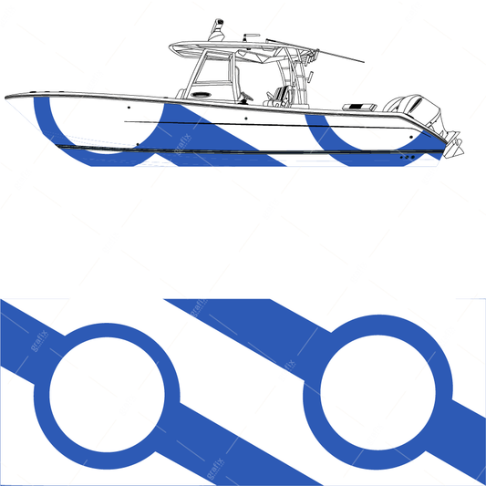 Center Console Boat Vector Graphic 008