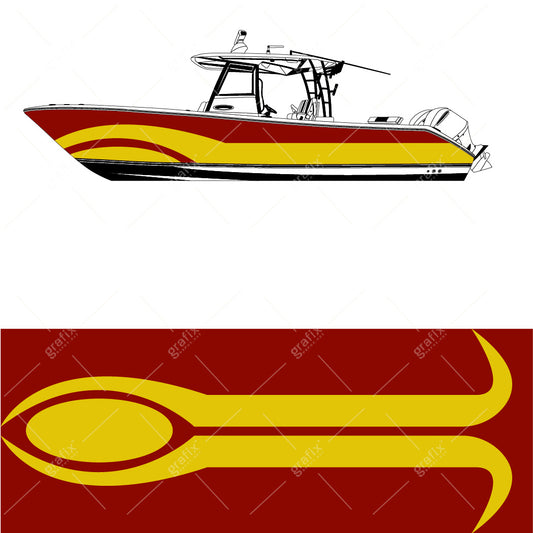 Center Console Boat Vector Graphic 003