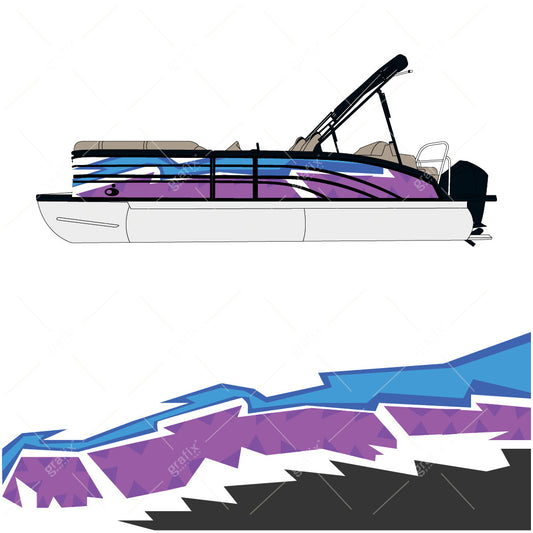 Pontoon Boat Vector Graphic 004