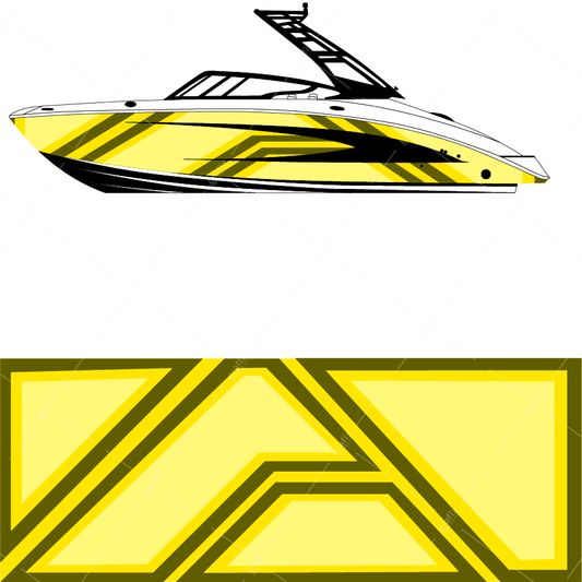 Wake Surf Boat Vector Graphic 002