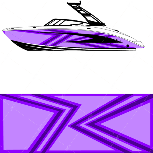 Wake Surf Vector Boat Graphic 003