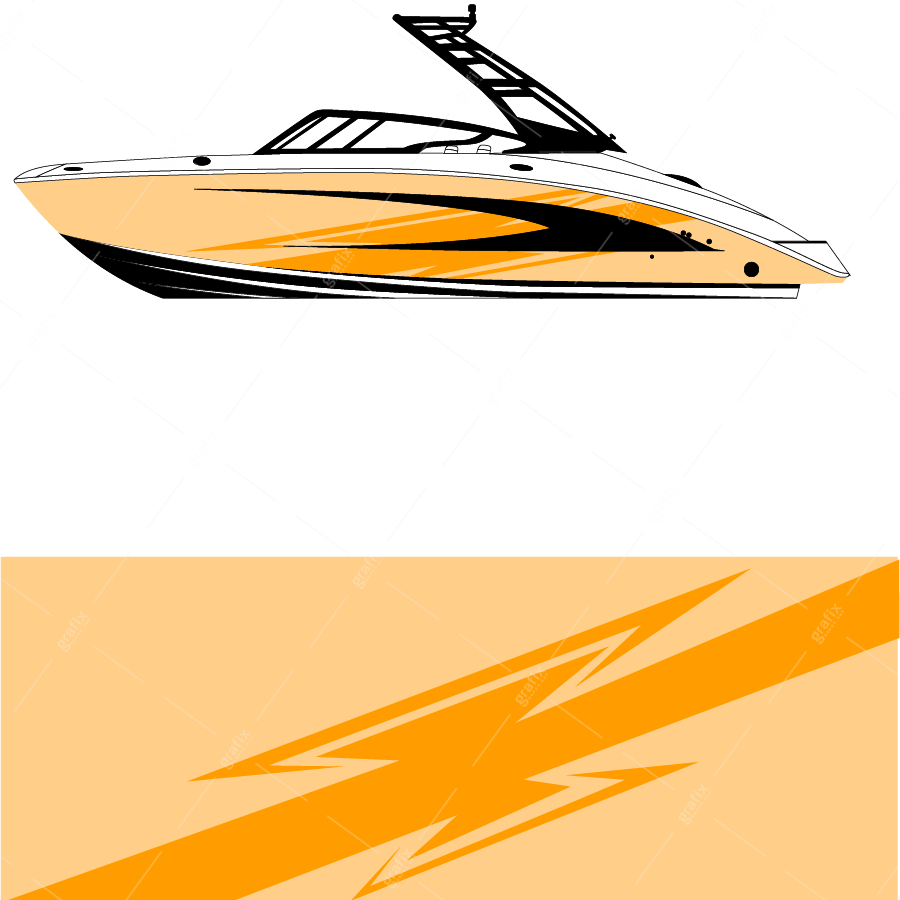 Wake Surf Boat Vector Graphic 006
