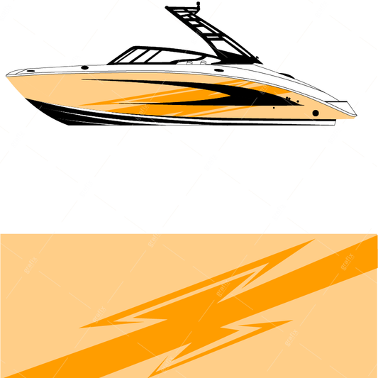 Wake Surf Boat Vector Graphic 006