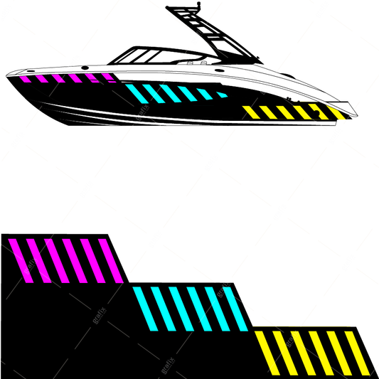 Wake Surf Boat Vector Graphic 007