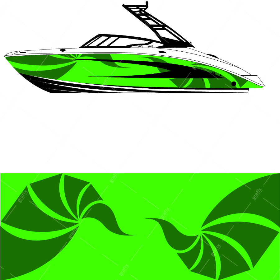 Wake Surf Boat Vector Graphic 008