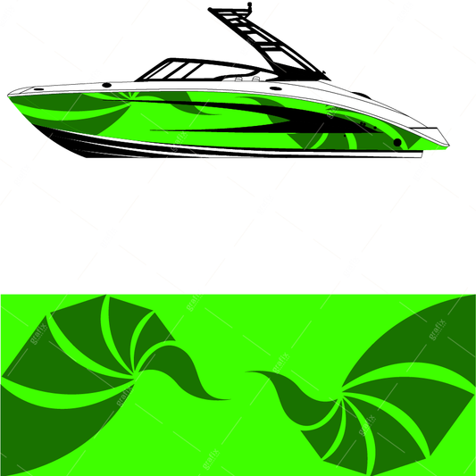 Wake Surf Boat Vector Graphic 008