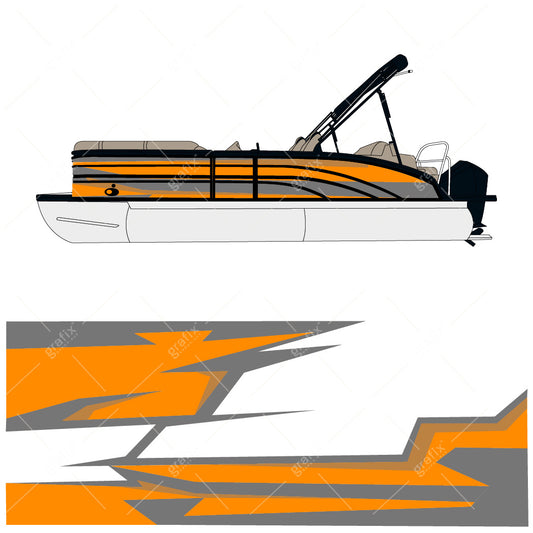 Pontoon Boat Vector Graphic 005