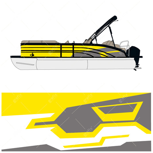 Pontoon Boat Vector Graphic 006
