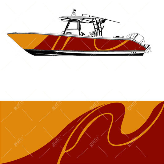 Center Console Boat Vector Graphic 006