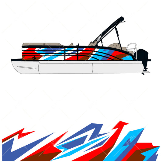 Pontoon Boat Vector Graphic 008