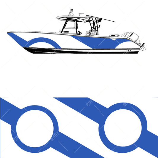 Center Console Boat Vector Graphic 008