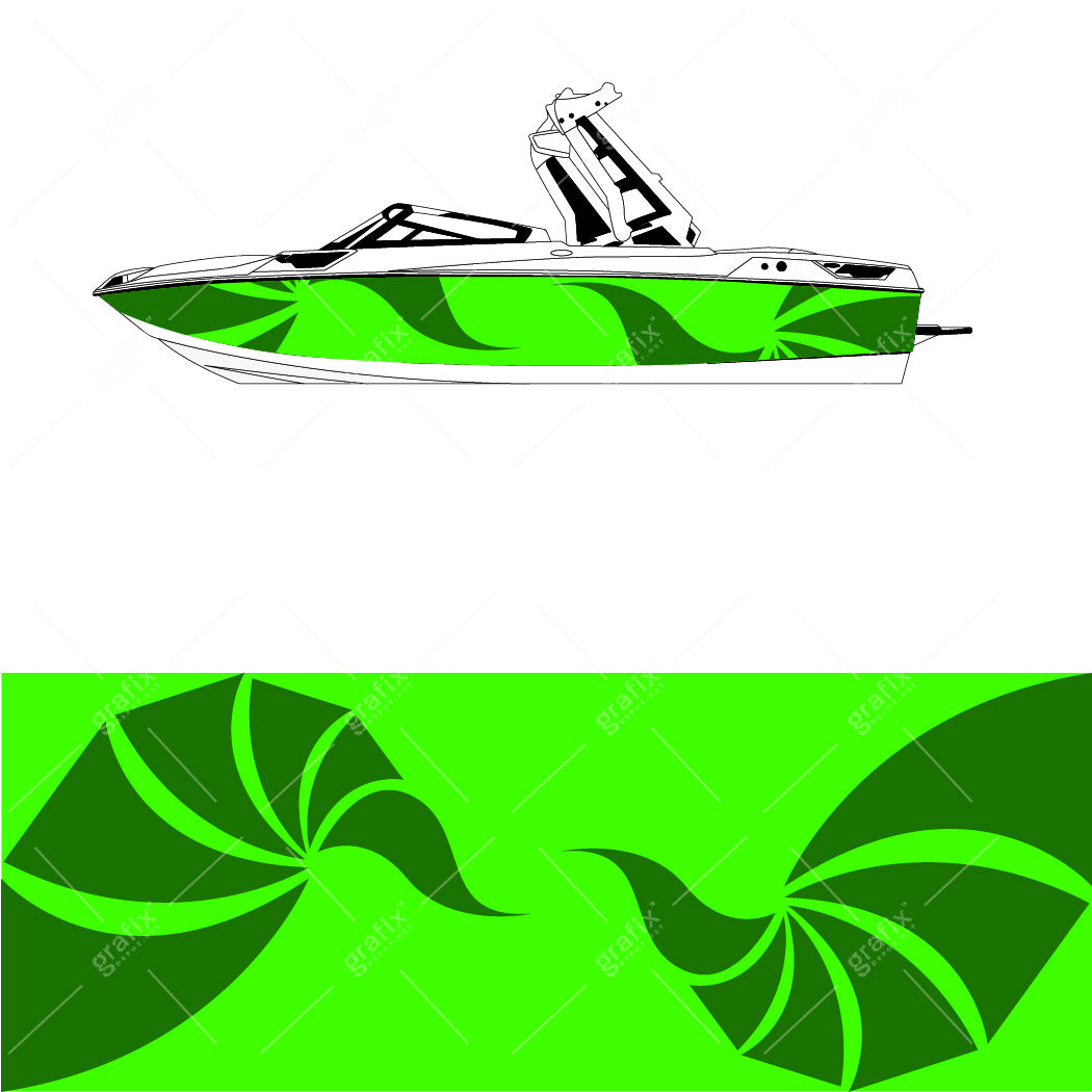 Ski Boat Vector Graphic 008