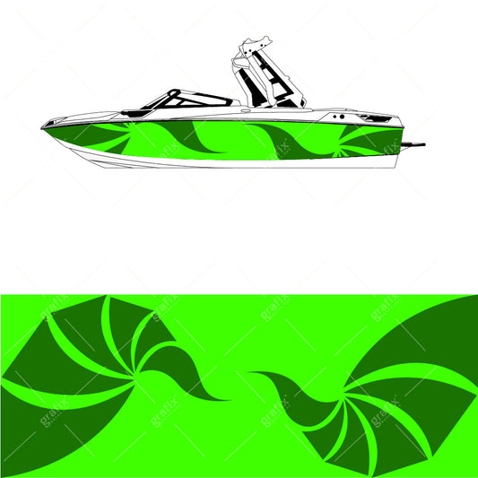 Ski Boat Vector Graphic 008