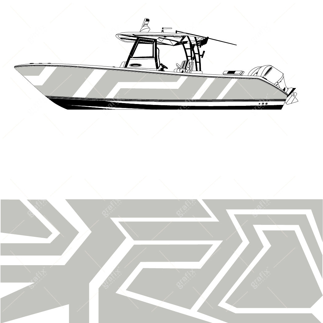 Center Console Boat Vector Graphic 009