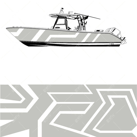 Center Console Boat Vector Graphic 009
