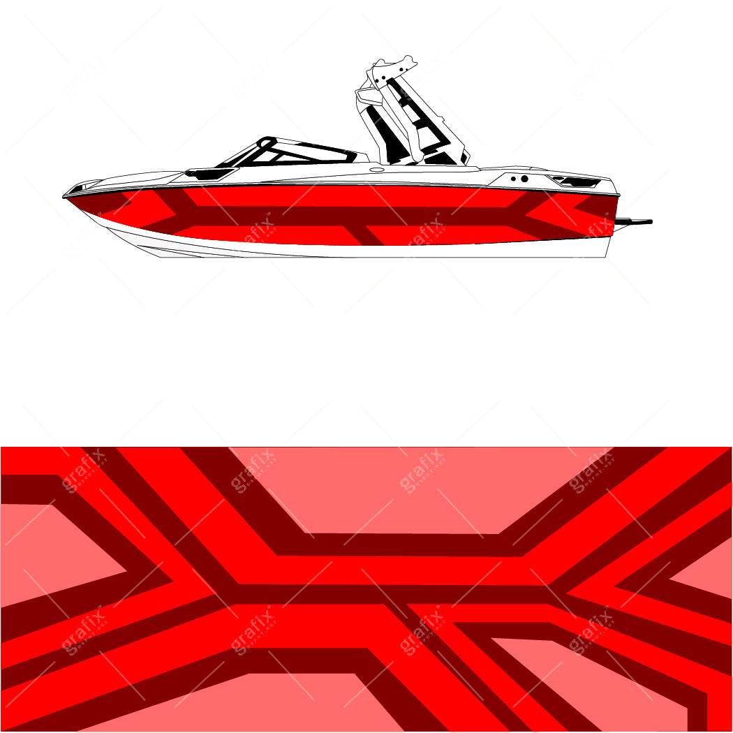 Ski Boat Vector Graphic 009
