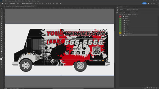 Grunge Food Truck Design Template